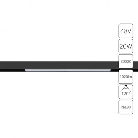 Магнитный трековый светильник Arte Lamp Linea 3000К A4673PL-1BK