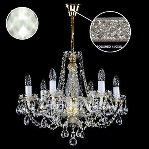 Люстра Art Glass RADKA VI. FULL CUT R14 WHITE NICKEL CE