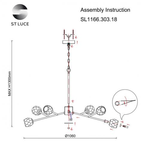 ST Luce Подвесной светильник ST-Luce Romano SL1166.303.18