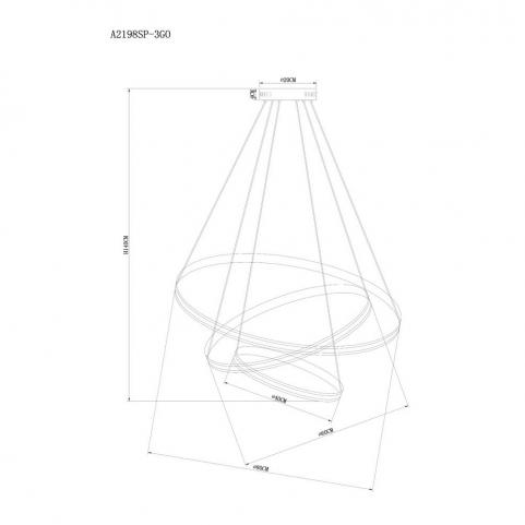 Светильник подвесной Arte Lamp Meridiana A2198SP-3GO