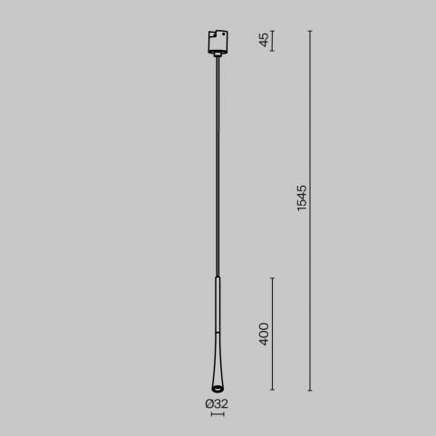 Трековый подвесной светильник Maytoni Technical Elasity 3000K Waist TR167-1-7W3K-M-B